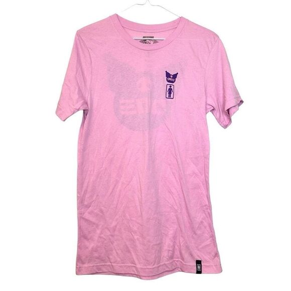 NWT Girl Skateboard Co X Sanrio Tokyo Speed Character Cotton T-shirt Pink Small - Picture 2 of 5